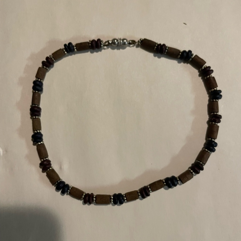 Brown and Black Beaded Necklace